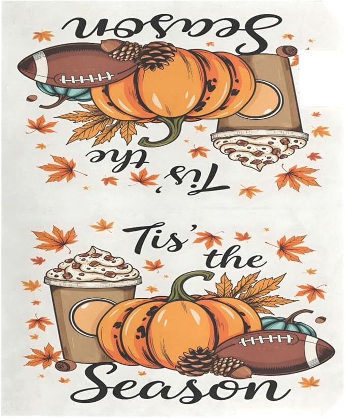 Fall Autumn Maple Leaf Pumpkin Football Magnetic Mailbox Cover MailWraps Garden Yard Home Decor for Outside Oversized-25.5" x20.8"