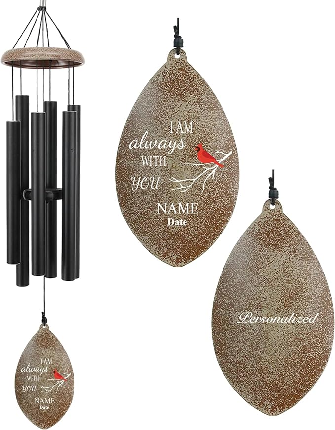 ASTARIN Personalized Wind Chimes Outdoor Deep Tone,35'' Customized Memorial WindChimes for Loss of Loved One,Melody Wind Chime Unique as Sympathy Gift,Home Décor for Garden