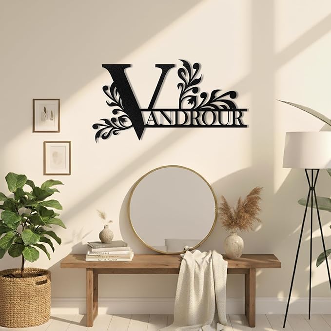 Personalized Family Name Sign, Split Letter Monogram Wall Decor, Custom Last Name Sign for Home, Metal Wall Art, Outdoor Wall Art, Home Decor, Customized Wedding Housewarming Gifts