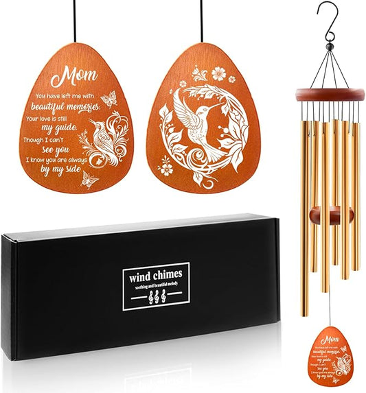 Memorial Sympathy Gifts for Loss of Mom, 25" Memorial Wind Chimes for Loss of Mother, Bereavement Gifts Ideas for Christmas Thanksgiving, in Memory of Mom Gift for Garden Home Outdoors