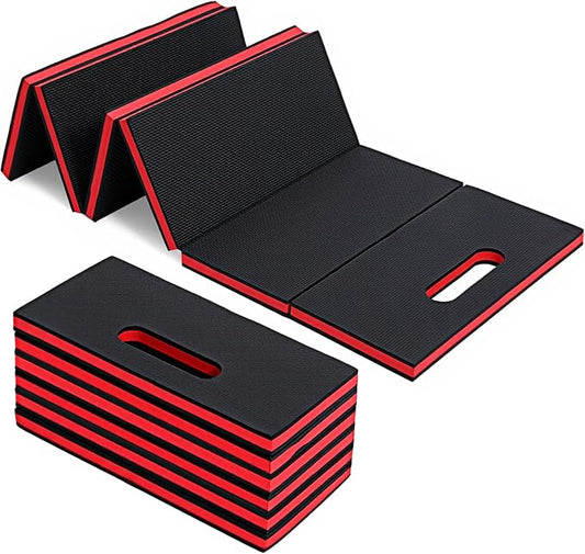 1" Foldable Thick Kneeling Pad, 5 Fold Comfortable EVA Foam Knee Pads, Waterproof Mechanic Kneeling Pad with Handle, High-Density Cushion Mat for Gardening, Workout, Exercise, Mechanic