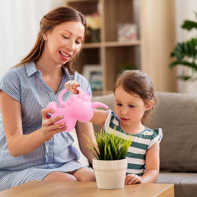 XXXFLOWER Unicorns Indoor Watering Can, 1 L Cute Animal Water Cans, Novelty Unicorns Shape Watering Pot for Office House Indoor Garden（Pink）