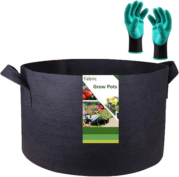 100 Gallon Large Raised Garden Bed Bag (40x20 inch) Big Garden Bag Sturdy Plant Grow Bag for Tomato,Potato Planter,Herb Veggies Planter Bag,Flower Bed,Yard Waste Bag,Lawn Debris Bag,Leaf Bag W/ Gloves
