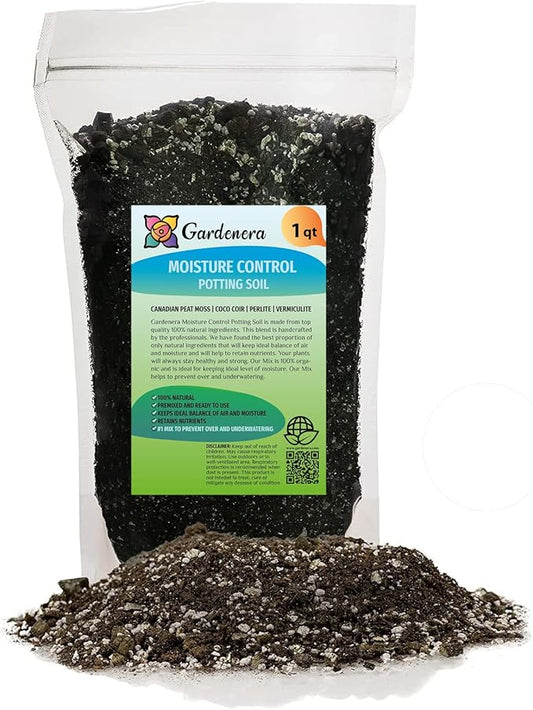 Gardenera Premium Moisture Control Potting Mix - Get The Perfect Balance of Moisture and Nutrients for Your Plants! - 1 Quart