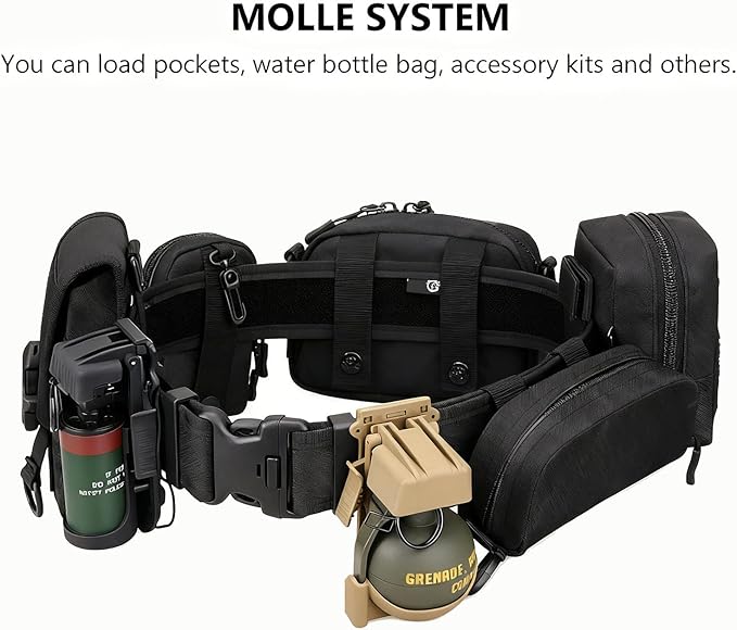 LAKE OF FIRE Nylon Mens Tactical Belt,2" Heavy-Duty Work Belt with Adjustable,Quick Release,Wear-Resistant