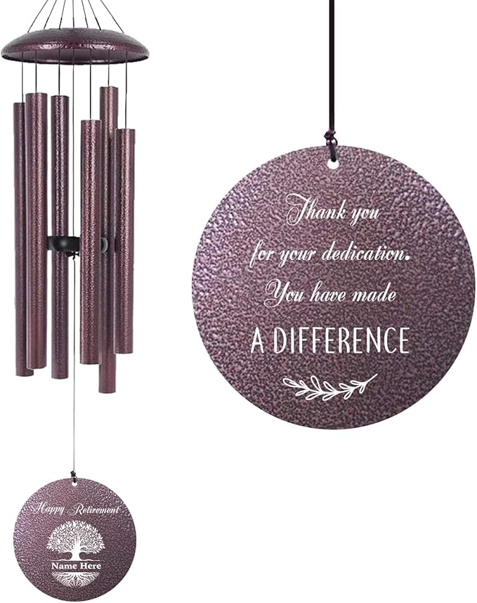 Personalized Retirement Wind Chimes, Tree of Life Wind Chime Outdoor, Retirement Gift Ideas, Retirement Gifts for Women/Men, 2024 Retirement Wind Chime Gifts