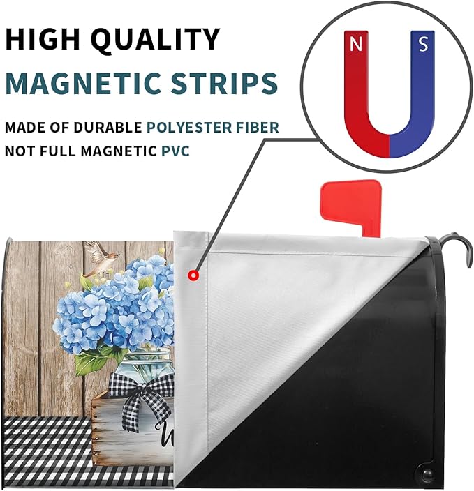 Spring Floral Mailbox Covers Magnetic Standard Size 21 X 25.5 Inch Bird Flower Magnetic Mailbox Cover Wildflowers Mailbox Wraps Post Box Cover Decoration Outdoor Garden Home Yard Outside