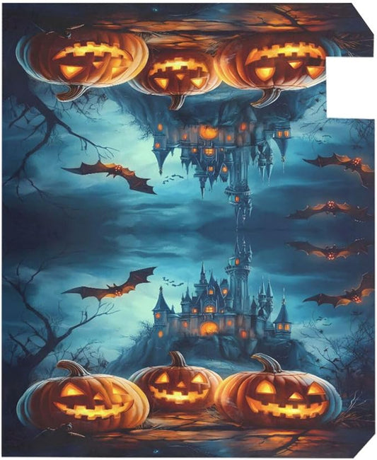 ALAZA Halloween Pumpkins Castle Flying Bat Magnetic Mailbox Cover MailWraps Garden Yard Home Decor for Outside Oversized-25.5" x20.8"