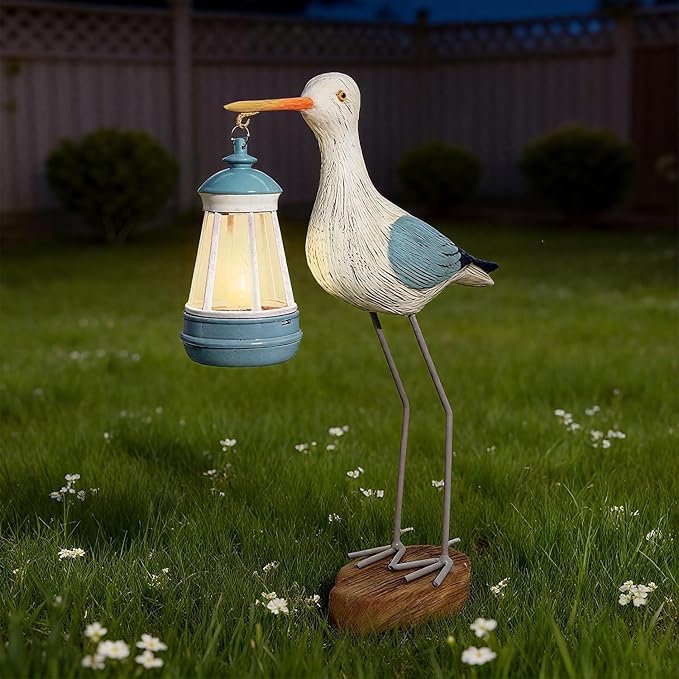 Solar Seagull Statue for Garden and Home Decor,Funny Garden Decor Beach,Pool,Patio,Lawn,Yard,Porch,Perfect Garden Gift