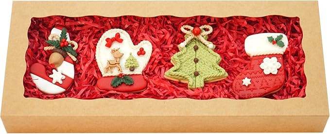 5pcs Brown Cookie Boxes 12x5x1.5 Inch Bakery Boxes with Window Treat Box Chocolate Strawberries Box for Wedding Favors Party Birthday Favors