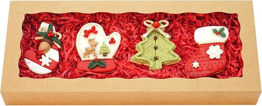 5pcs Brown Cookie Boxes 12x5x1.5 Inch Bakery Boxes with Window Treat Box Chocolate Strawberries Box for Wedding Favors Party Birthday Favors