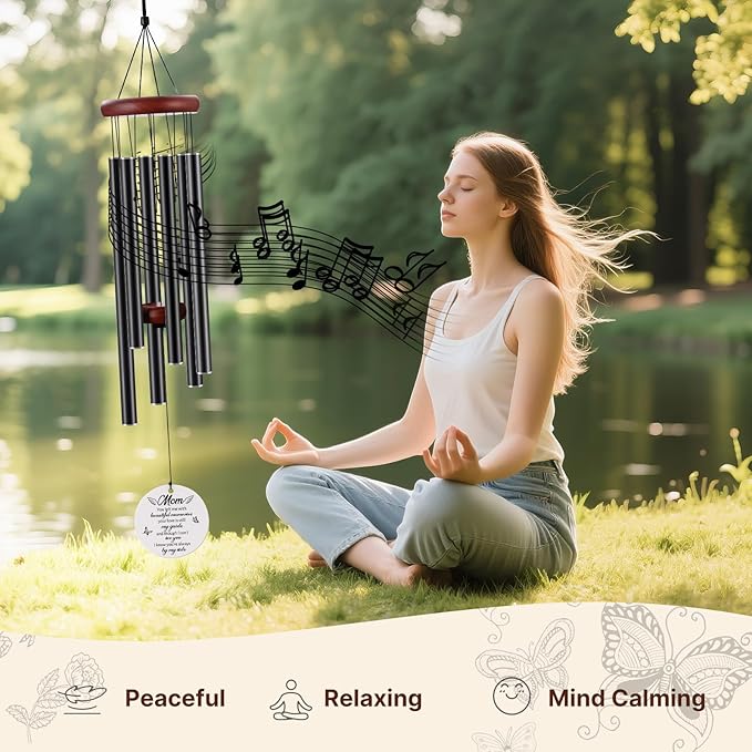 BeauGift Memorial Gifts for Loss of Mom, Wind Chimes for Loss of Mother, Sympathy Bereavement Remembrance Gift for Loss of Mother, in Memory of Mom Gifts