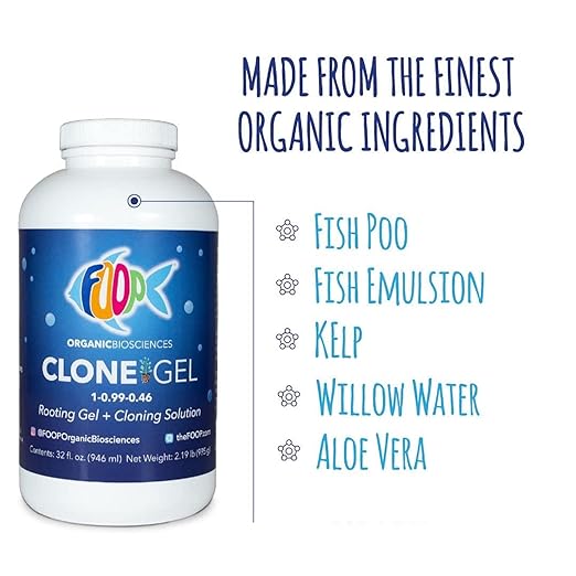 FOOP Clone Gel - Two Products in One: Rooting Gel + Cloning Solution - Get Big Fat White Fuzzy Roots Faster and Make Cloning Simple | Works Great in All Cloning Media (32oz)