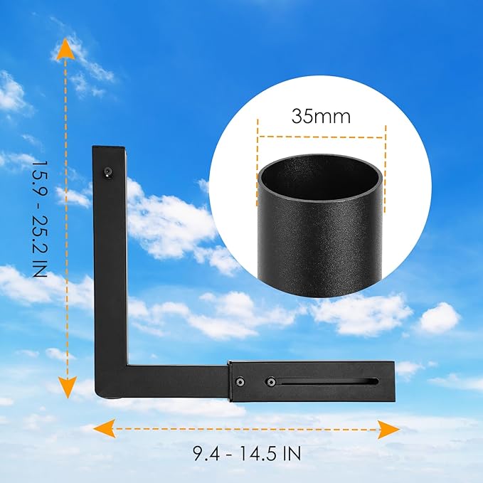 Starlink Mount, Adjustable Starlink Wall Mount Gen 3 with Telescoping Support Arm, Stainless Steel, Rustproof, Weatherproof for Concrete Walls and Wood Walls, Easy Installation Black