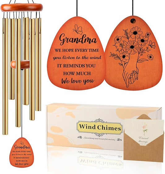 Grandma Gifts, 32" Wind Chimes Gifts for Grandma Nana from Grandkids, Grandma Birthday Gift, Meaningful Gift for Mothers Day Birthday Thanksgiving Christmas