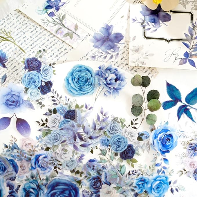 100 Pcs Autumn Flower Stickers for Scrapbooking Junk Journal Card Making CollageNotebook Diary Planner Letter Envelope Water Bottle Phone Case Craft Decoration (Autumn)