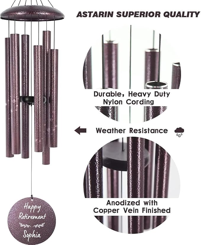 Retirement Wind Chime, Retirement Wind Chime for 2024, Retirement Gift for Woman,Happy Retirement Gifts for Teachers, Nurses, Coworkers, Relax and Enjoy Happy Retirement
