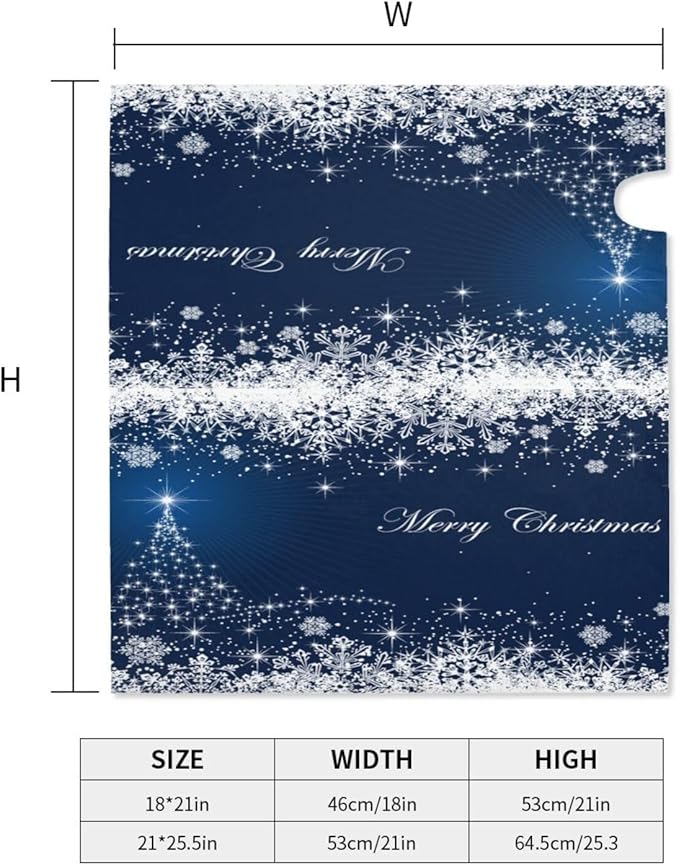 Christmas Mailbox Covers Blue Winter Snowflake Tree Magnetic Letter Post Box Cover Standard Size 25.5 x 21 Inch Garden Yard Home Decorative