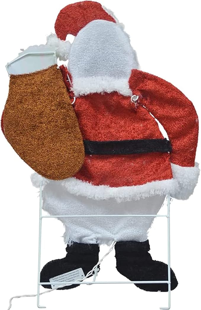 ProductWorks 24 Inch Santa Bumble The Abominable Snow Monster Indoor/Outdoor Christmas Yard Ornament, Holiday Display with 35 Clear LED Lights