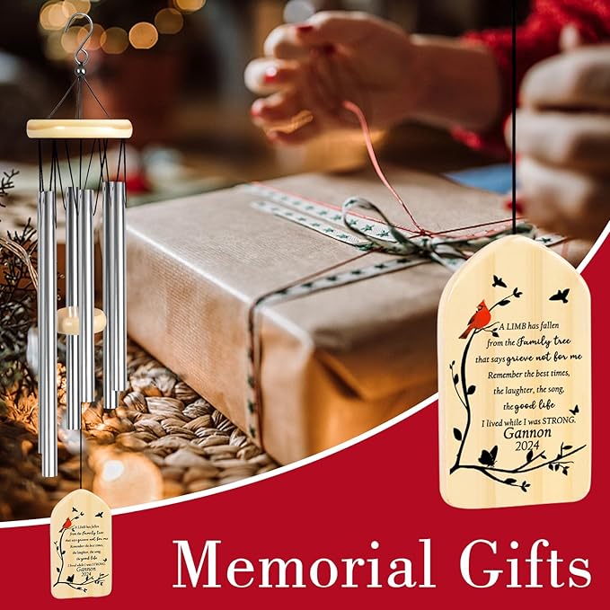 Personalized Memorial Wind Chimes | Loss of Loved One | Sympathy Gift | Memorial Gift | Condolence Bereavement Gifts | in Memory of Loved One Gifts