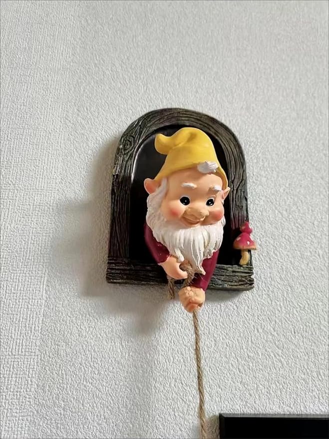 Teaeeno Gnome Garden Decoration Climbing Tree Decor Outdoor, Fairy Door Tree Face Figurine Lawn Patio Decor, Funny Climbing Elves Tree Peeker Sculpture Yard Art
