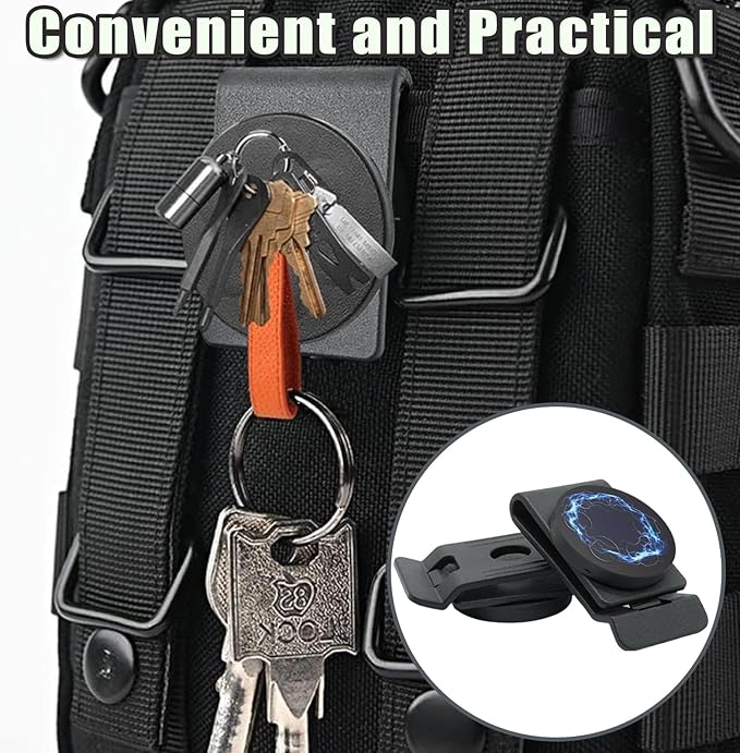2Pcs Magnetic Belt Tool Holder Round Magnetic Screw Holder Strong Clip-On Belt Magnet Holster Magnetic Tool Organizer for Nails Screwdrivers Wrench Easily Portable and Convenient to Use