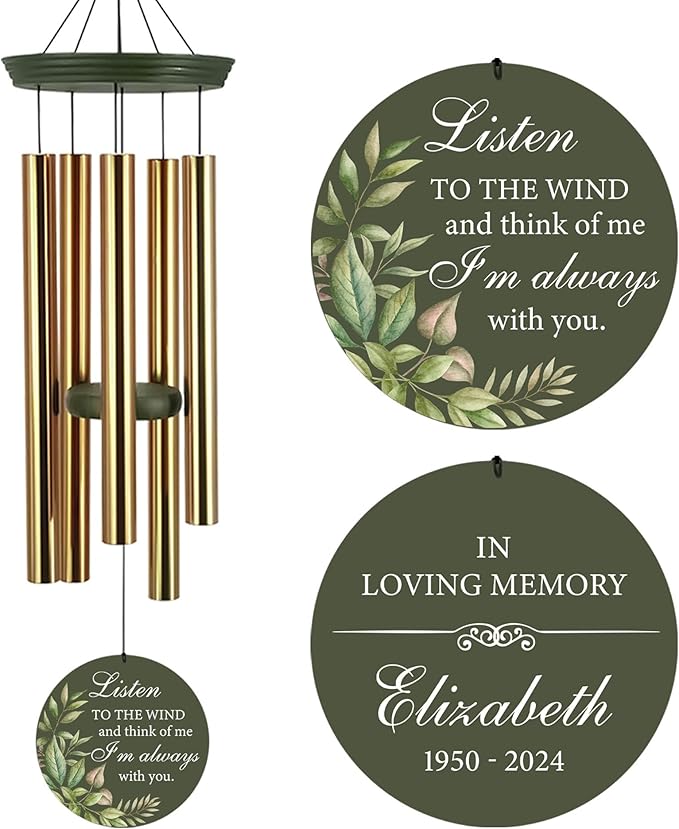 ASTARIN Memorial Deep Tone 36" Wind Chimes, Personalized Name Sympathy Wind Chime, in Memory of Loss Mom Loved One, Large Deep Tone Bereavement Windchimes for Outside Clearance(Produced in USA)