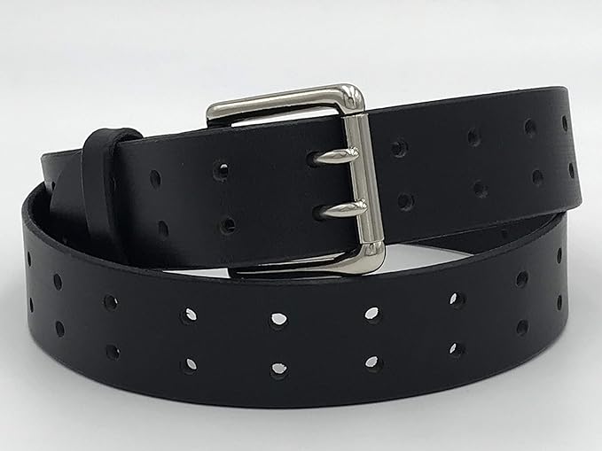 Handmade Double Hole Belt Genuine Bridle Leather 1.5 Inches Wide