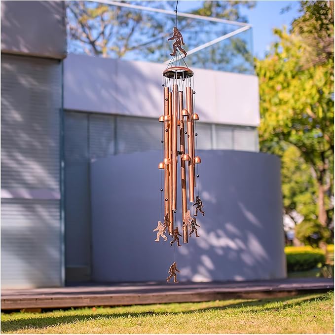 Extra Large 55 inch Bigfoot Wind Chimes for Outside,Big Foot Sasquatch Gifts for Men Women/Memorial Gifts/Birthday Gift Metal windchimes Outdoors/Indoors,Garden Decor,Patio,Home,Porch,Yard Decoration