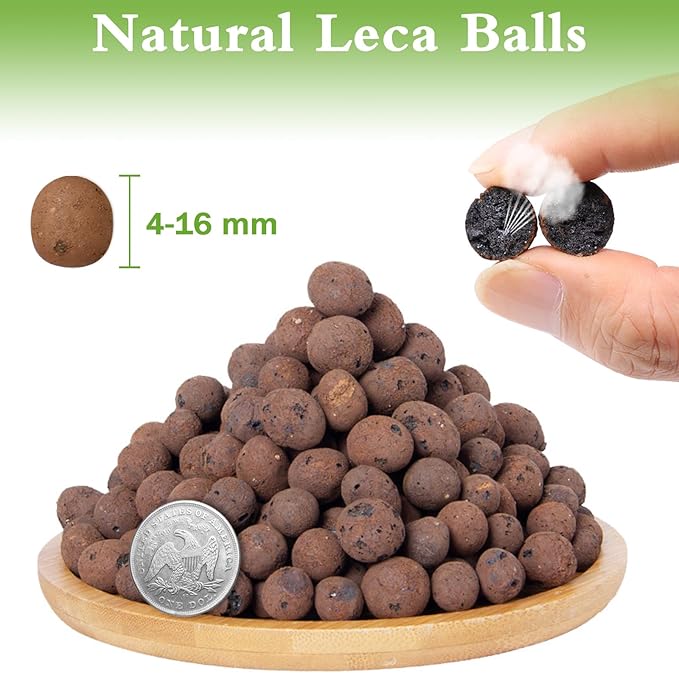 Halatool 18LB Hydroton Clay Pebbles for Plants 4mm-16mm Lightweight Hydro Leca Balls for Potted Plants Hydroponics Gardening Orchids Drainage Decoration Aquaponics Aquariums