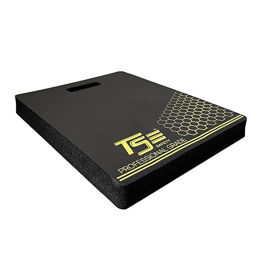 True Flex Protective Kneeling Pad, Premium Quality Neoprene Pad, Heavy Duty Stabilization, Easy to Carry Handle, Comfortable Ergonomic Design Kneeling Mat by TSE Safety,Black 14 inches x 18 inches