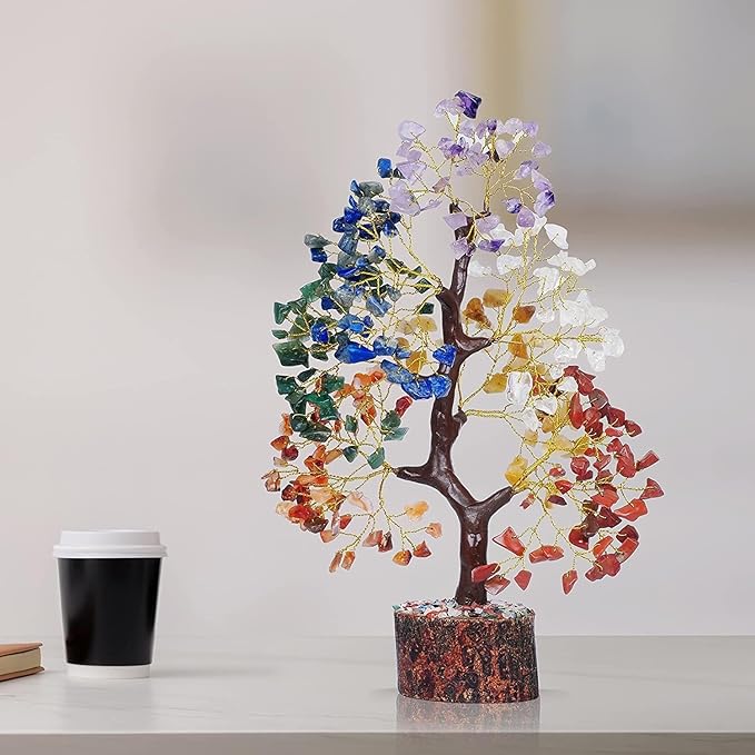 YATSKIA Chakra Crystal Tree - Handmade Healing Crystal Trees with 7 Chakra Stones - Decorative Tree of Life for Meditation, Feng Shui, and Home Decor - Unique Birthday Gifts for Women