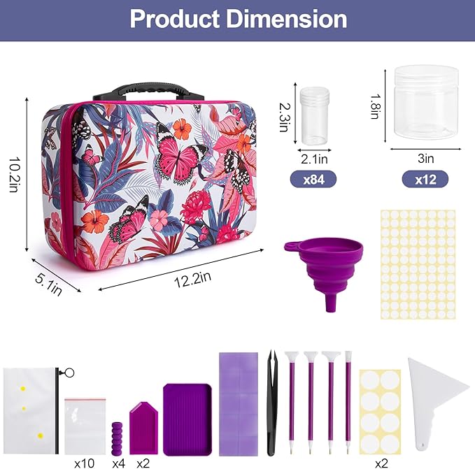 Seed Storage Organizer, 96 Slots Seed Organizer Storage Box, Portable Seed Packet Organizer Box with Zipper Bag, Labels, Sorting Tray, Garden Seed Storage Container for Flower Plants