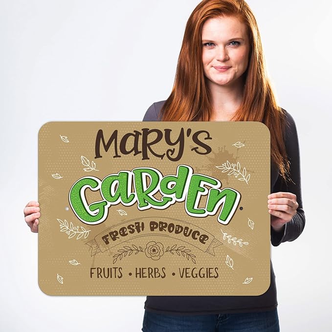 Custom Garden Signs, Personalized Sign for Garden, for Mother's Day, Mom, Christmas Gift Or Girlfriend Sign, 18x24 Inches, Rust Free .063 Aluminum, Fade Resistant, Made in USA by Sigo Signs