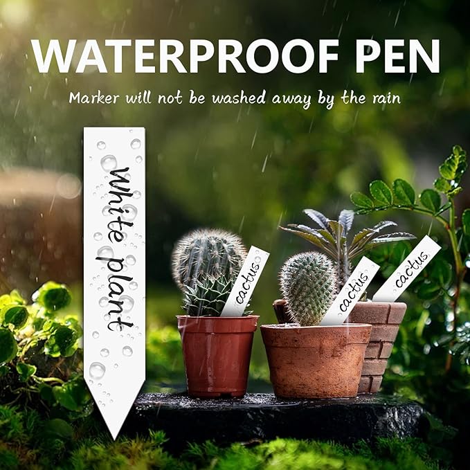 Plant Markers Garden Labels 360 Pcs Plastic Plant Labels Name Tags with Permanent Marking Pen for Seedlings Outdoor Nursery Garden Identification Stakes Tags Pot Marker White Color