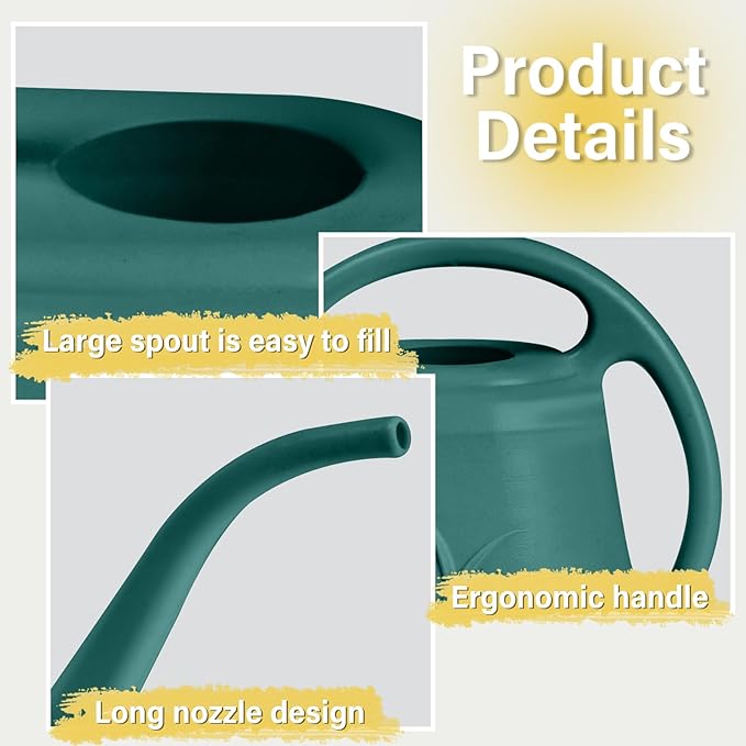 Watering Can - for Home Plant Garden - 1 Gallon - Green
