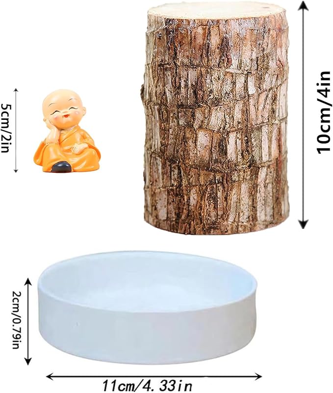 Brazilian Lucky Wood Plant Set, Natural Fortune-Bringing Ornaments Suitable for Office Desks, Desks, and Bedrooms (Yellow Monk)