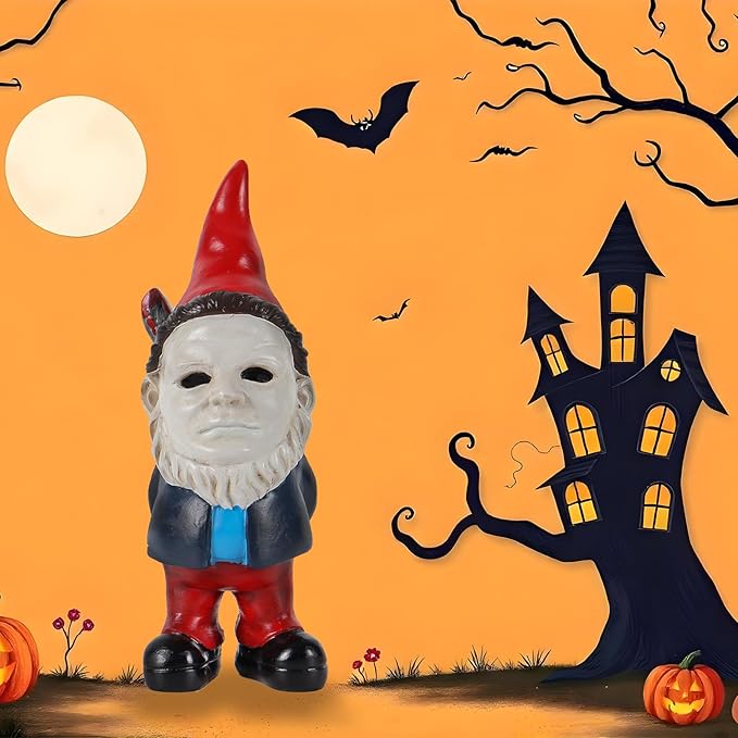 Horror Decor Halloween Decorations Indoor Garden Gnome Garden Statue Home Décor (A.red)