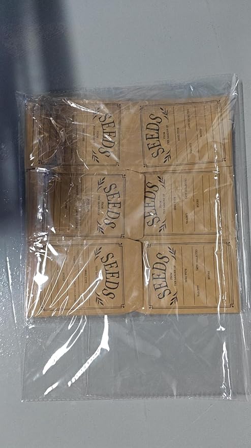 100Pcs Seed Envelopes, Seed Envelope Resealable Brown Paper Self Adhesive Sealing Seeds Saving Envelopes for Storage Vegetable Flower Seeds, 3.1x4.7 Inch