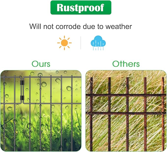 20 Pack Animal Barrier Fence, 16.7 Inch(H) X 20 Ft(L) Dog Fence No Dig, Rustproof Metal Wire Garden Fence Border, Dog Rabbits Ground Stakes Fence for Outdoor.
