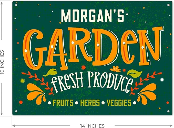 Custom Garden Signs, Personalized Sign for Garden, Ideal for Mom, Mother Or Christmas Gift Sign, 10x14 Inches, Rust Free .040 Aluminum, Fade Resistant, Made in USA by Sigo Signs