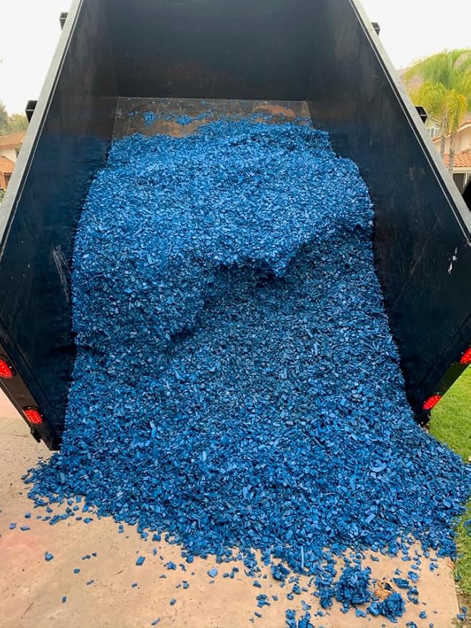 – 100% Wire-Free Premium Grade Nugget Rubber Mulch for Playgrounds & Landscaping | Safe for Kids & Pets, No Replacement Needed, Ultra Durable | Blue, 20 lb (0.8 cu ft)