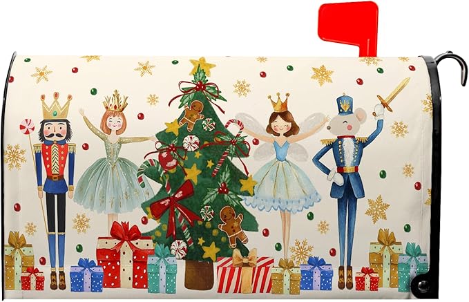 Christmas Mailbox Magnetic Covers Merry Christmas Mailbox Cover Xmas Tree Mail Box Wrap Standard Size 21x18 inch for Garden Outdoor Yard Decor