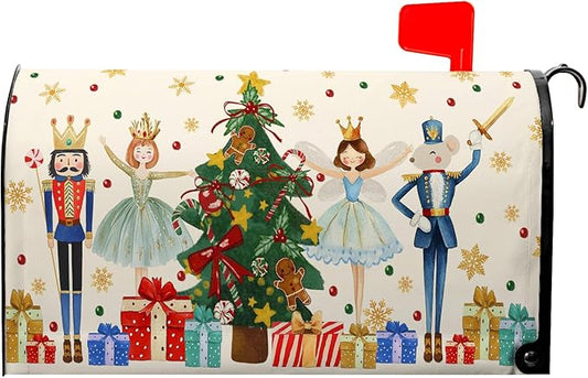 Christmas Mailbox Magnetic Covers Merry Christmas Mailbox Cover Xmas Tree Mail Box Wrap Standard Size 21x18 inch for Garden Outdoor Yard Decor