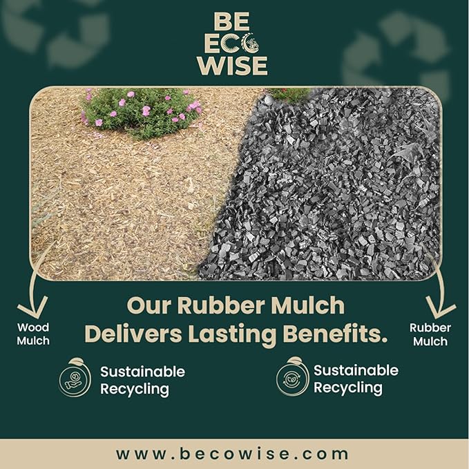 – 100% Wire-Free Premium Grade Nugget Rubber Mulch for Playgrounds & Landscaping | Safe for Kids & Pets, No Replacement Needed, Ultra Durable | Gray, 20 lb (0.8 cu ft)