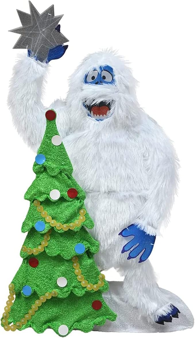 ProductWorks 32 Inch Bumble The Abominable Snow Monster and Christmas Tree Indoor/Outdoor Yard Ornament, Holiday Display with 70 Clear LED Lights