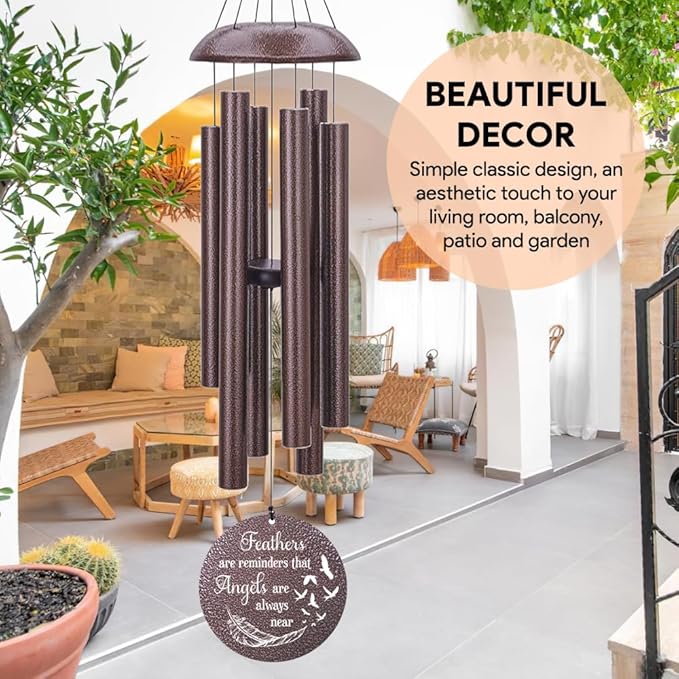 Personalized Wind Chimes for Loss of Loved One, Bereavement & in Memory Wind Chimes, Sympathy Gifts in Memory of Father, Mother, or a Loved One, Product in USA