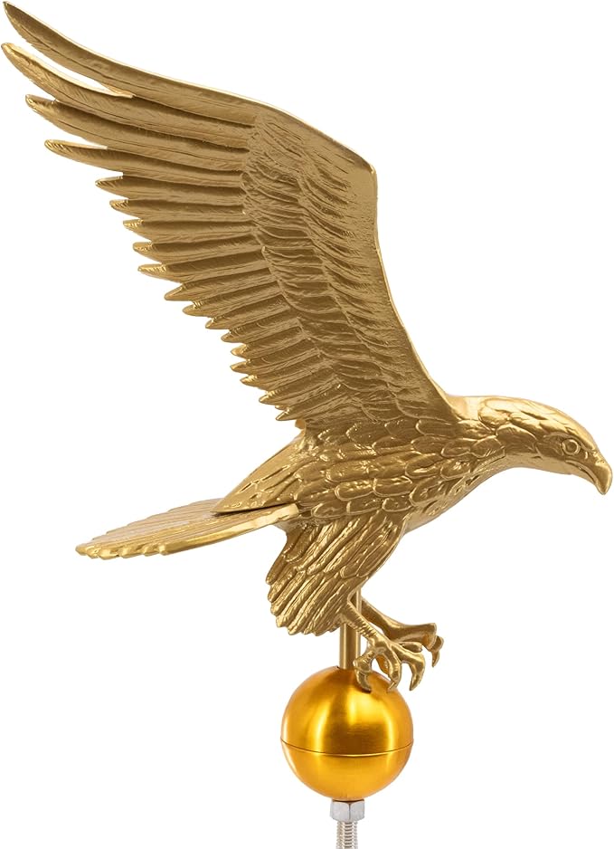 Montague Metal Products Flagpole Eagle, 18-Inch, Gold