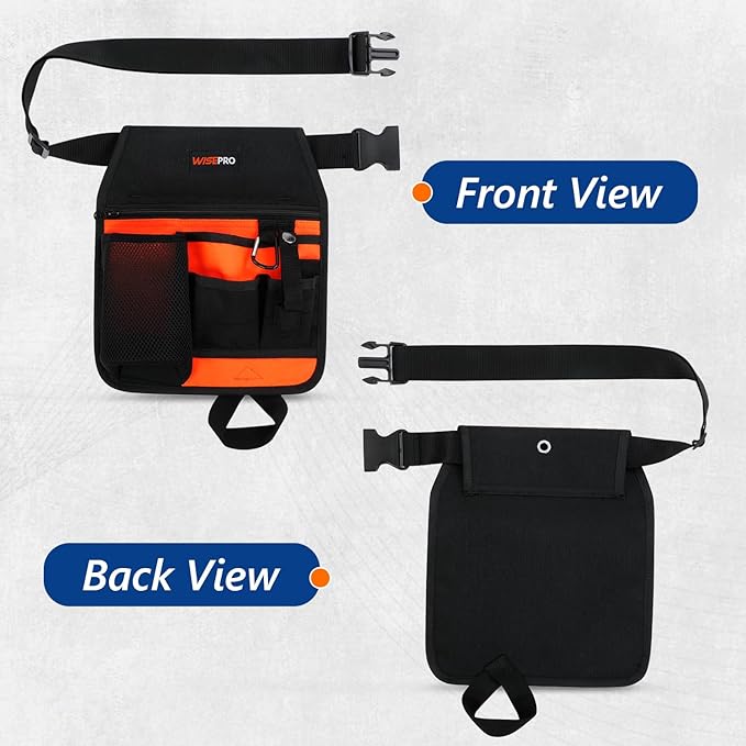 Garden Tool Belt, 6 Pocket Gardening Tool Waist Pouch with Adjustable Waist Strap, Gardening Belt Apron for Men Women