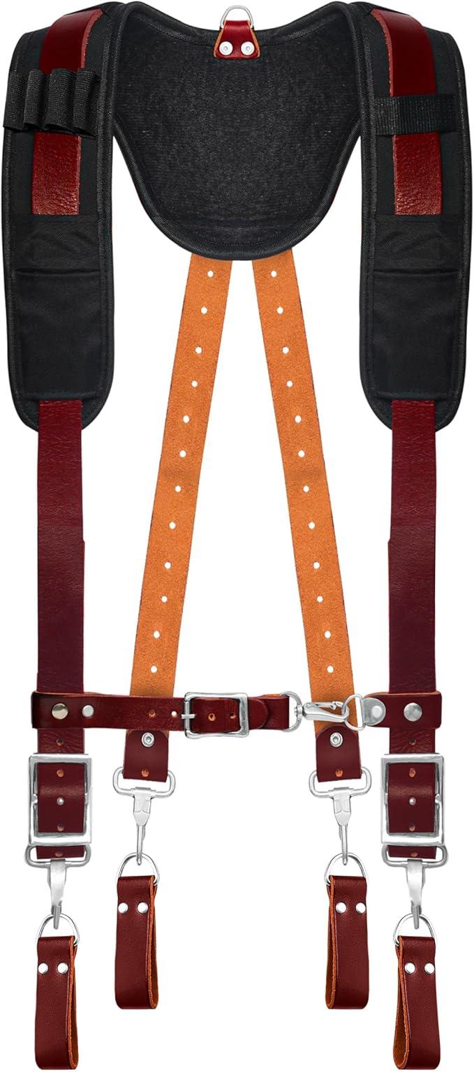FUERI Tool Belt Suspenders for Men Heavy Duty Bags Construction Carpenter Tools Electricians Framers